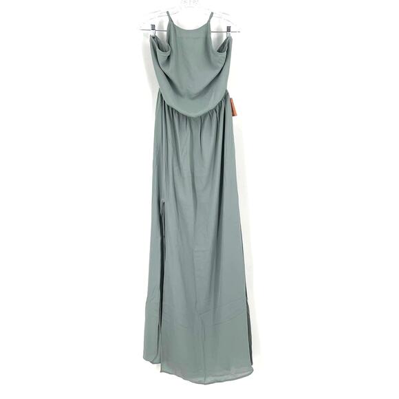 Show Me Your MuMu Heather Halter Dress Silver Sage Crisp XL NWT - Picture 2 of 9